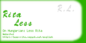 rita less business card